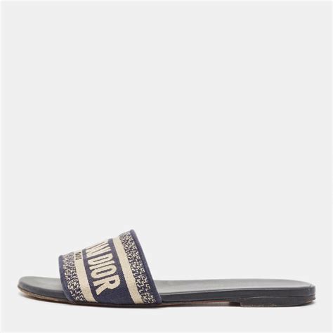 dior canvas slides|christian Dior slides navy blue.